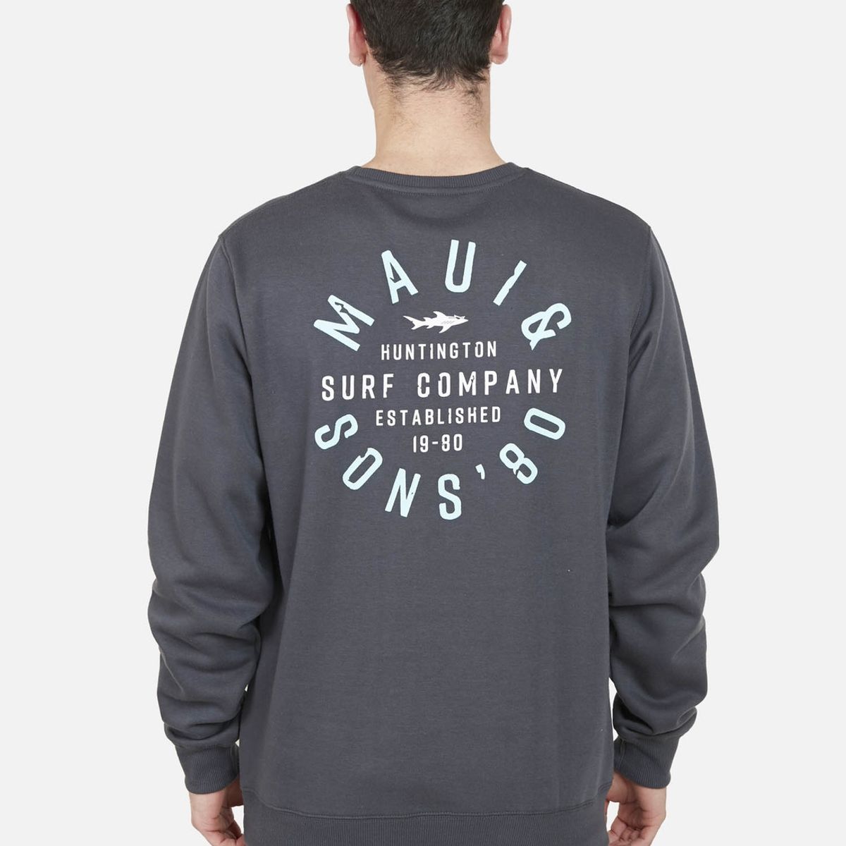 MAUI AND SONS - Poleron RETRO STAMP Hombre Gris Oscuro Maui and Sons MAUI AND SONS