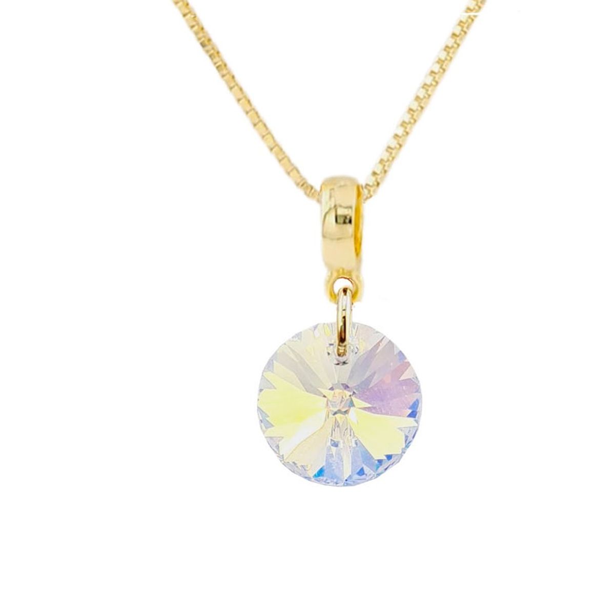 JOYAS MONTERO - Collar Aurora Gold 24K creado cristales de Swarovski® Aurora Boreal