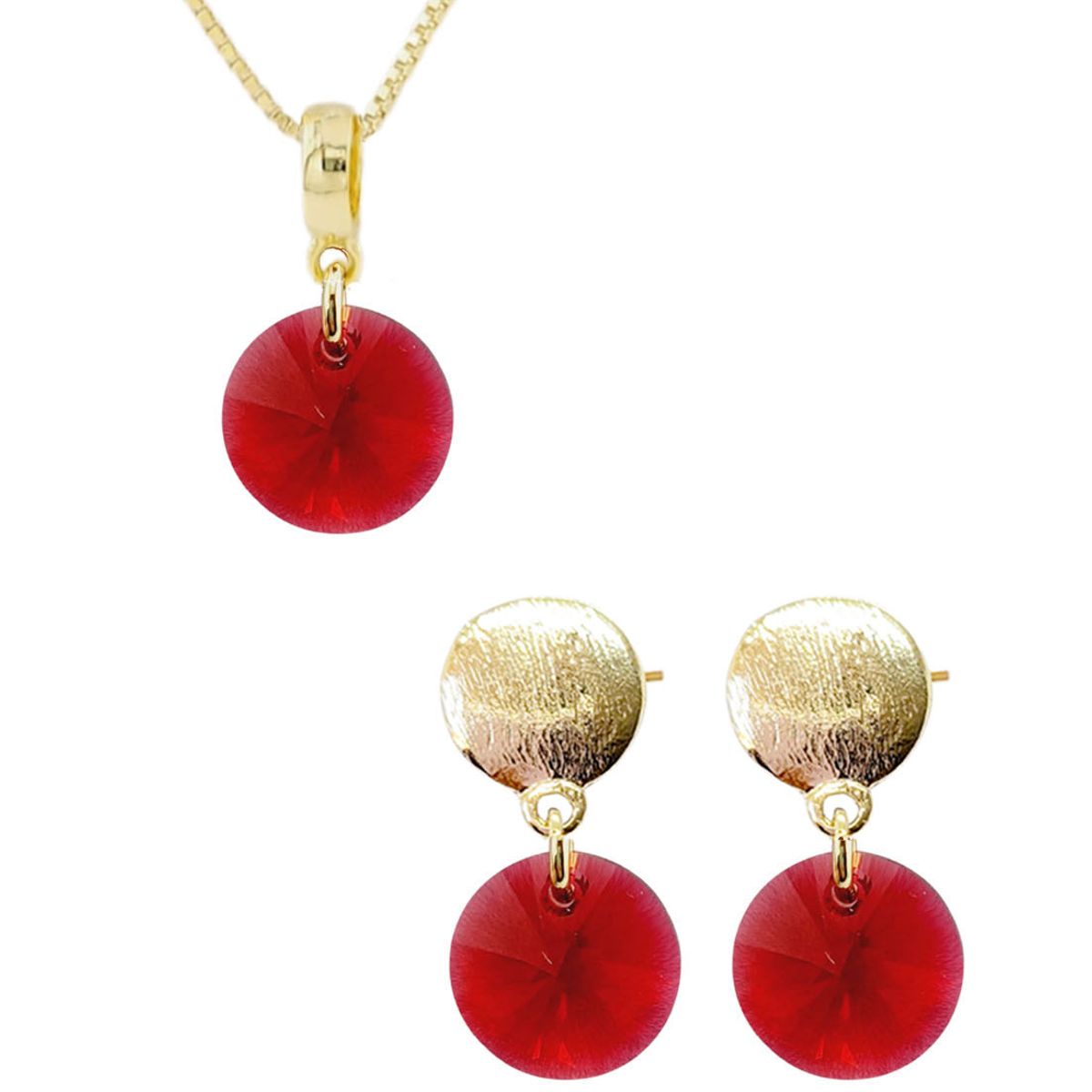 JOYAS MONTERO - Conjunto Amelia Gold 24K creado con cristales de Swarovski® Scarleth