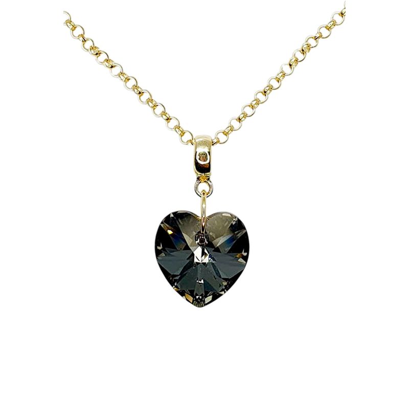 JOYAS MONTERO - Collar Gran Romance Gold Cristal Genuino Silver Night
