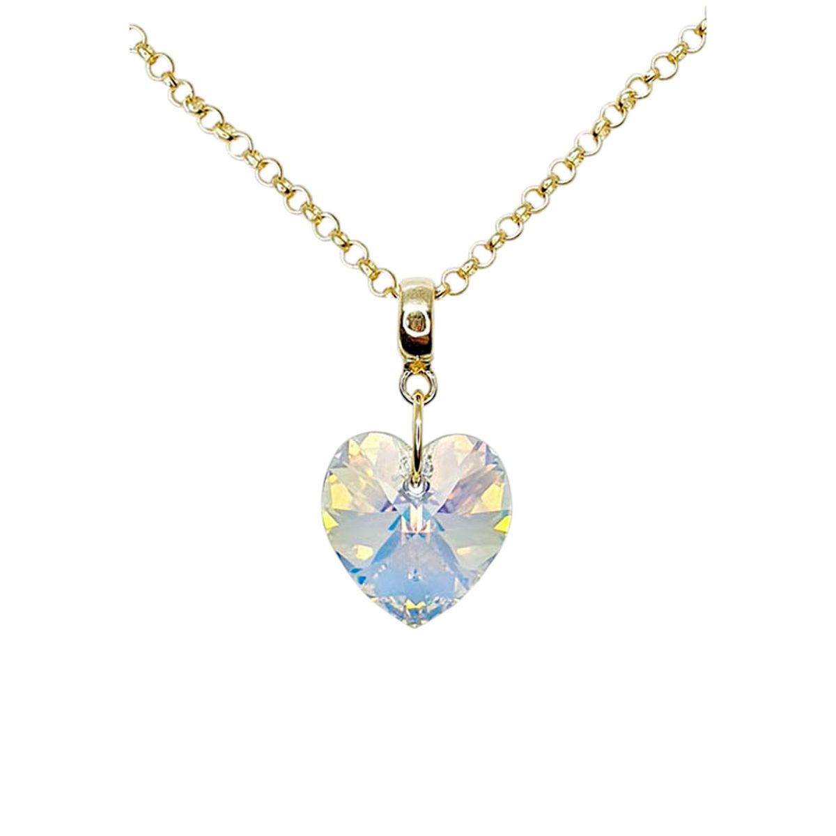 JOYAS MONTERO - Collar Gran Romance Gold 24K  creado con cristales de Swarovski® Aurora Boreal