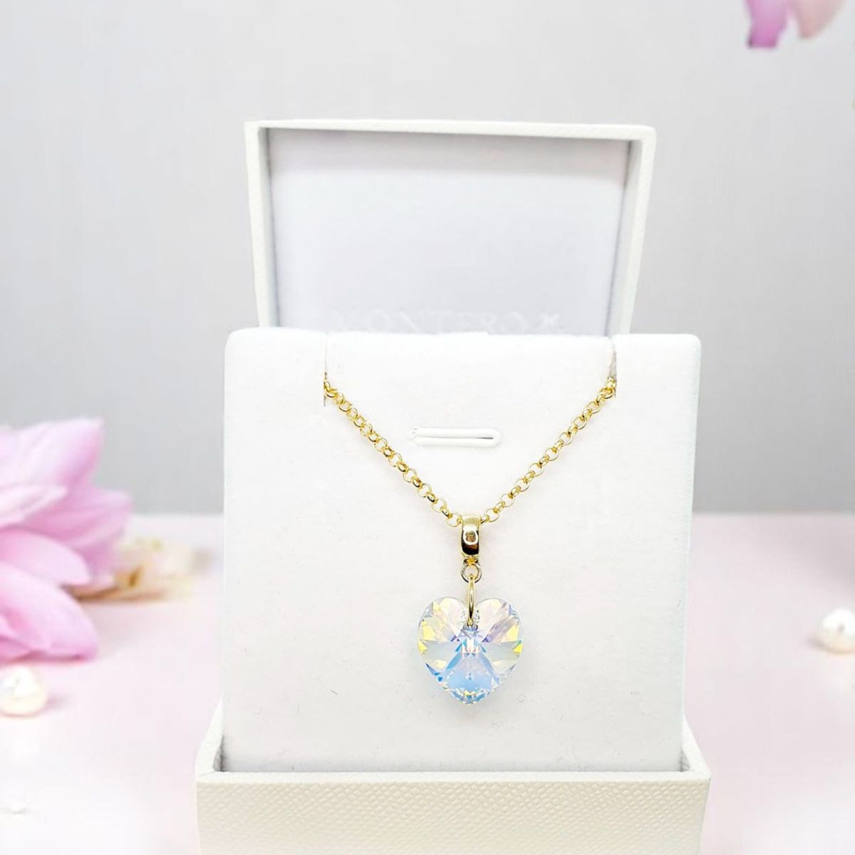 JOYAS MONTERO - Collar Gran Romance Gold 24K  creado con cristales de Swarovski® Aurora Boreal