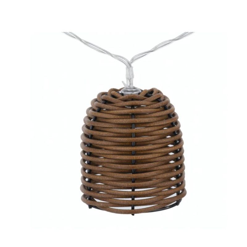 LEDZONE - Guirnalda Led De Pila Mimbre.