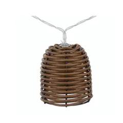 LEDZONE - Guirnalda Led De Pila Mimbre.