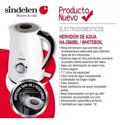 Imagen 2 del producto Hervidor De Agua HA-2660BL Con Reloj Termometro…