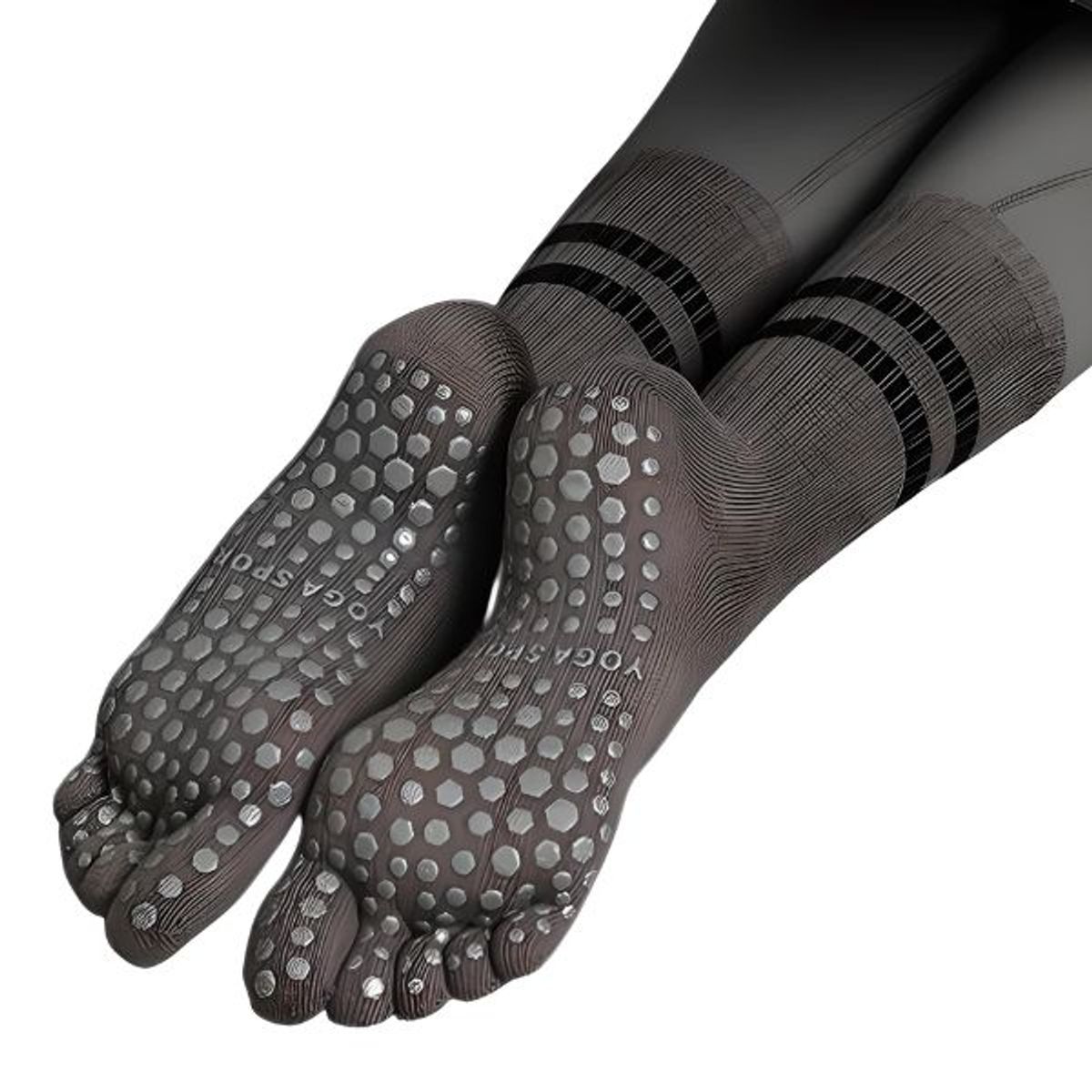 CRUSEC - Calcetines Térmicos Con Dedos Antideslizantes Yoga Deporte