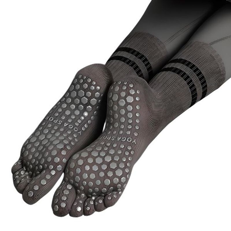 CRUSEC - Calcetines Térmicos Con Dedos Antideslizantes Yoga Deporte