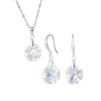 Conjunto Bruselas Plata creado con cristales de Swarovski® Aurora Boreal