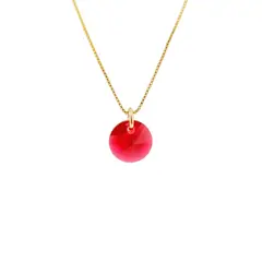 JOYAS MONTERO - Collar Punto de Luz Gold Cristal Genuino Scarlet