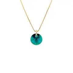 JOYAS MONTERO - Collar Punto de Luz Gold Cristal Genuino Emerald