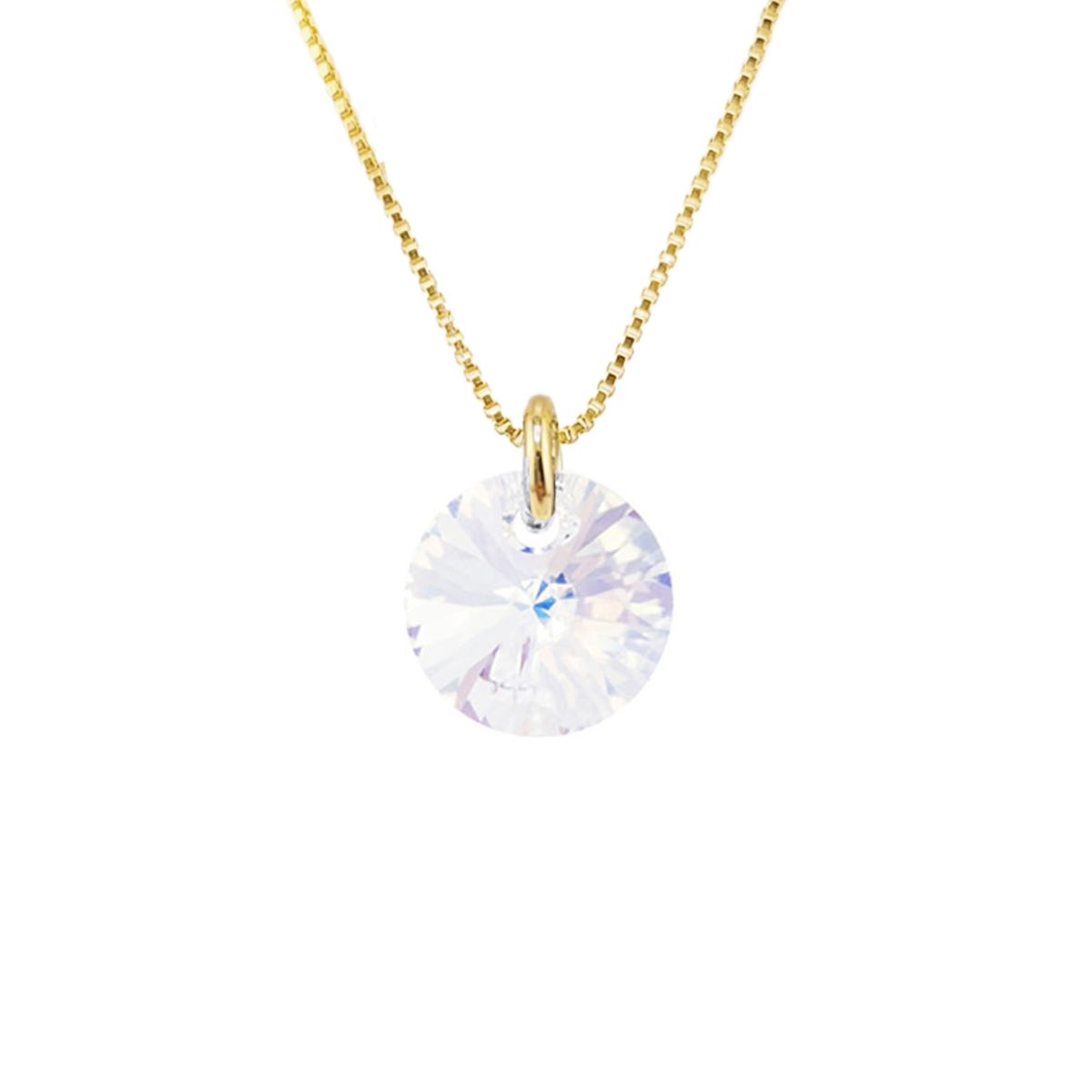 JOYAS MONTERO - Collar Punto de Luz Gold 24K  creado con cristales de Swarovski® Aurora Boreal