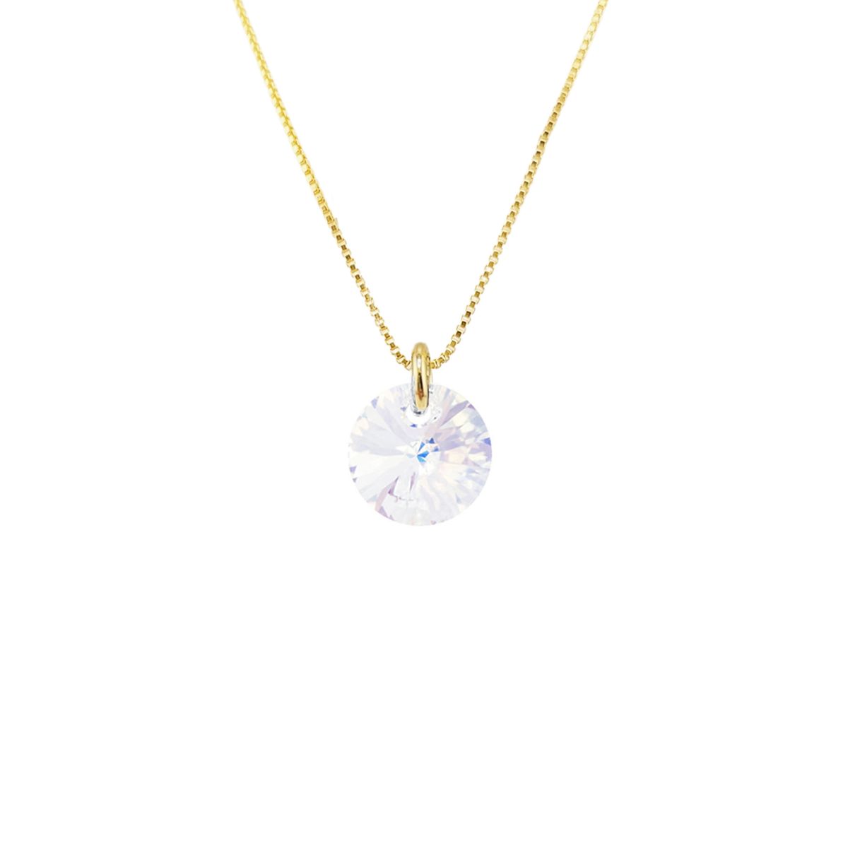 JOYAS MONTERO - Collar Punto de Luz Gold 24K  creado con cristales de Swarovski® Aurora Boreal