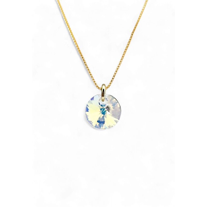 JOYAS MONTERO - Collar Punto de Luz  Gold Cristal Genuino Aurora Boreal