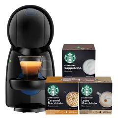 DOLCE GUSTO - Cafetera Piccolo Xs + Cápsulas Starbucks Lacteadas X3 Cajas
