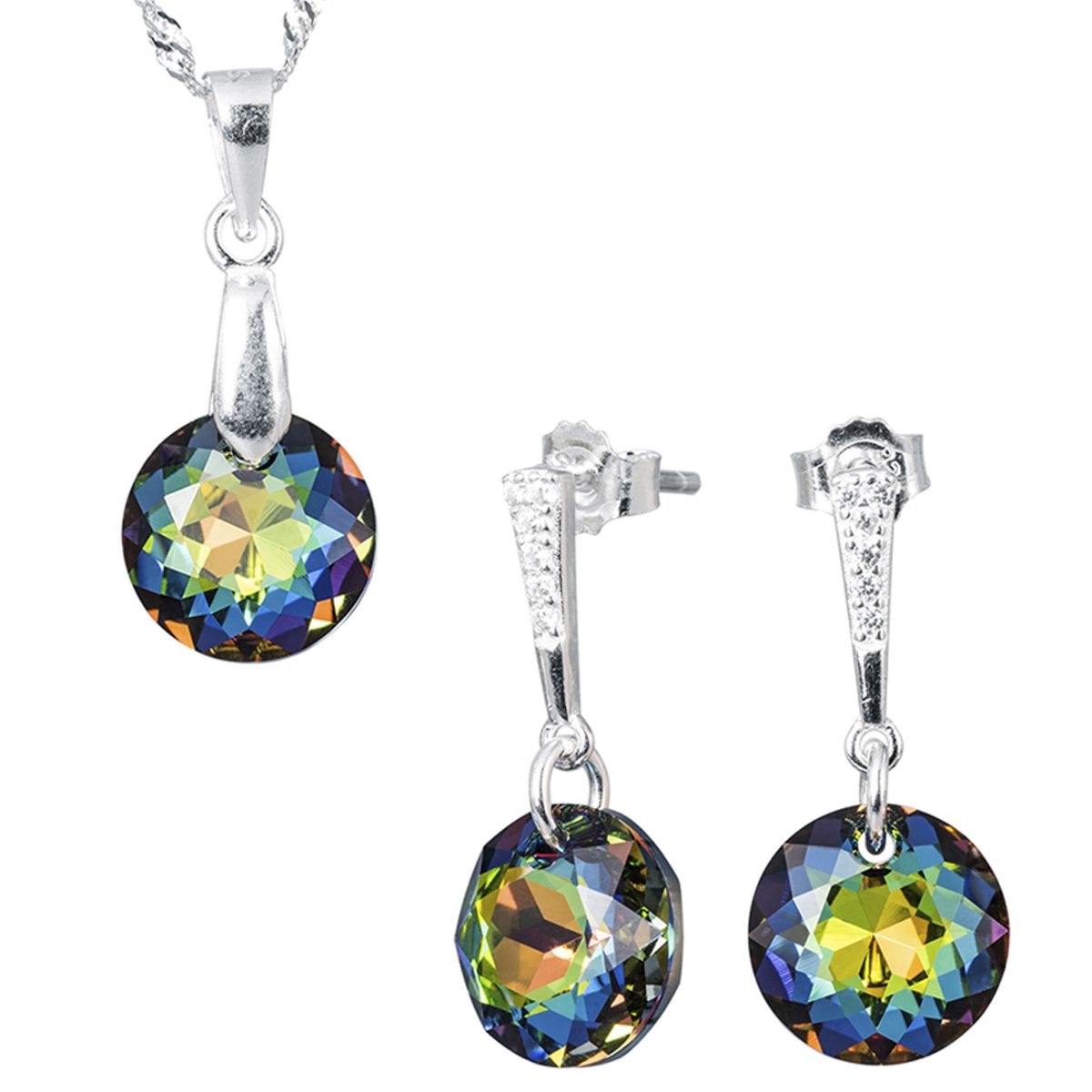 JOYAS MONTERO - Conjunto GraciaPlata 925 creado con cristales de Swarovski® Vitral Medium