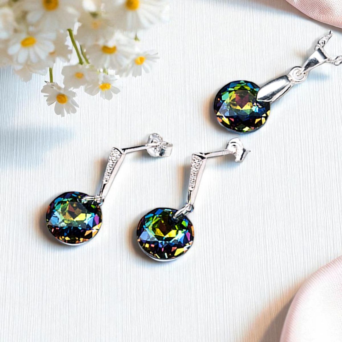 JOYAS MONTERO - Conjunto GraciaPlata 925 creado con cristales de Swarovski® Vitral Medium