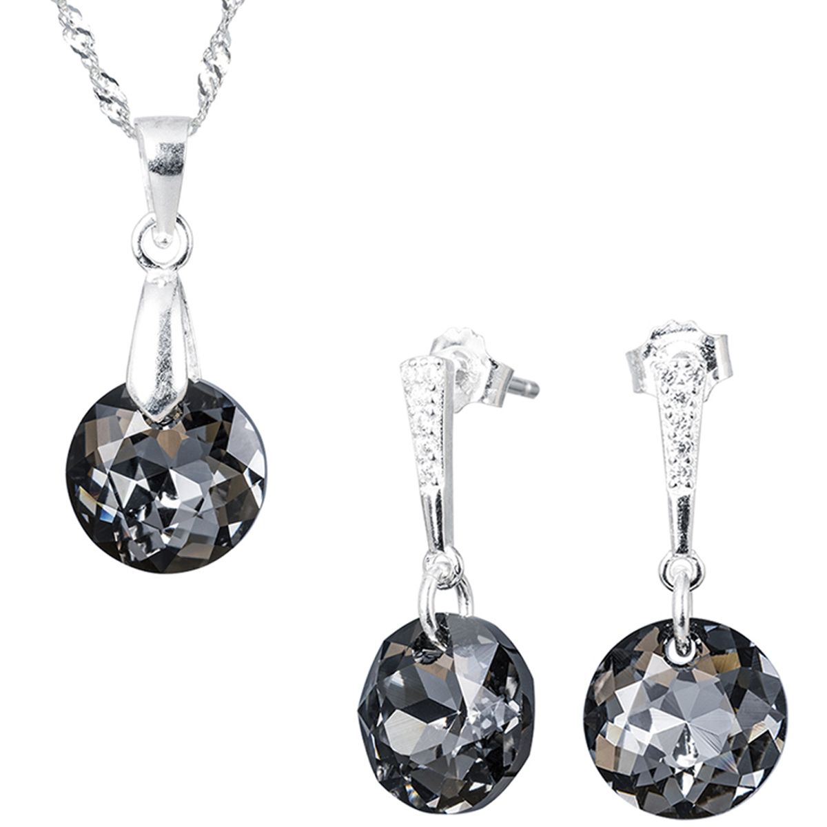 JOYAS MONTERO - Conjunto Gracia Plata 925 creado con cristales de Swarovski® Silver Night