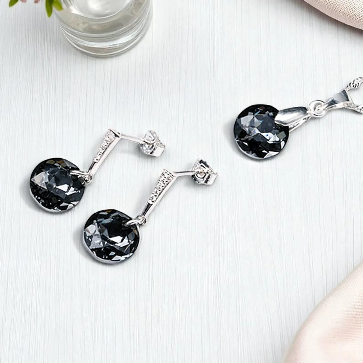 JOYAS MONTERO - Conjunto Gracia Plata 925 creado con cristales de Swarovski® Silver Night