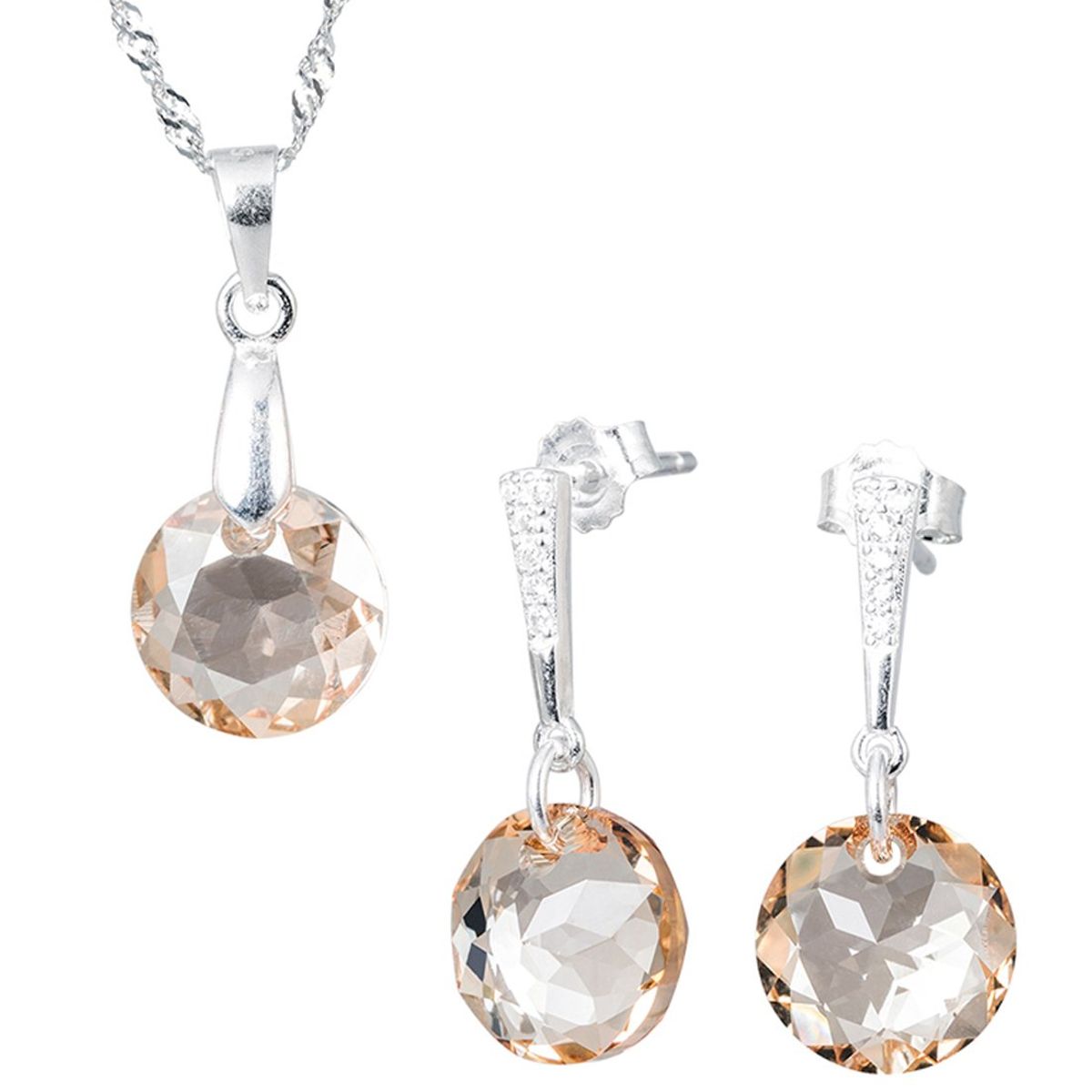 JOYAS MONTERO - Conjunto Gracia Plata 925 creado con cristales de Swarovski® Golden Shadow