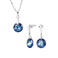 Conjunto Gracia Plata 925 creado con cristales de Swarovski® Bermuda Blue