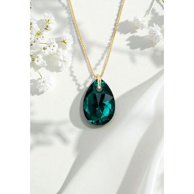 Imagen 2 del producto Collar Gota de Luz Gold 24K creado con cristales de Swarovski® Emerald