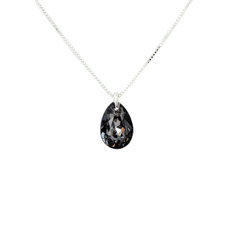 JOYAS MONTERO - Collar Gota de Luz Con Cristales Genuinos Silver Night