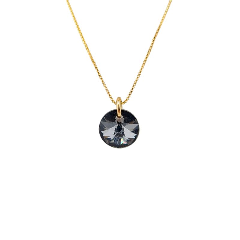 JOYAS MONTERO - Collar Punto de Luz Gold Cristal Genuino Silver Night