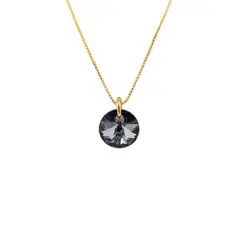 JOYAS MONTERO - Collar Punto de Luz Gold Cristal Genuino Silver Night