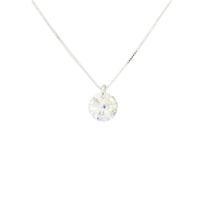 JOYAS MONTERO - Collar Punto de Luz Plata Italiana 925 y Cristal Genuino Aurora Boreal