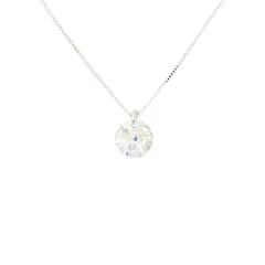 JOYAS MONTERO - Collar Punto de Luz Plata Italiana 925 y Cristal Genuino Aurora Boreal