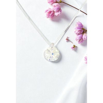 Imagen 2 del producto Collar Punto de Luz Plata 925 creado con cristales de Swarovski® Aurora Boreal