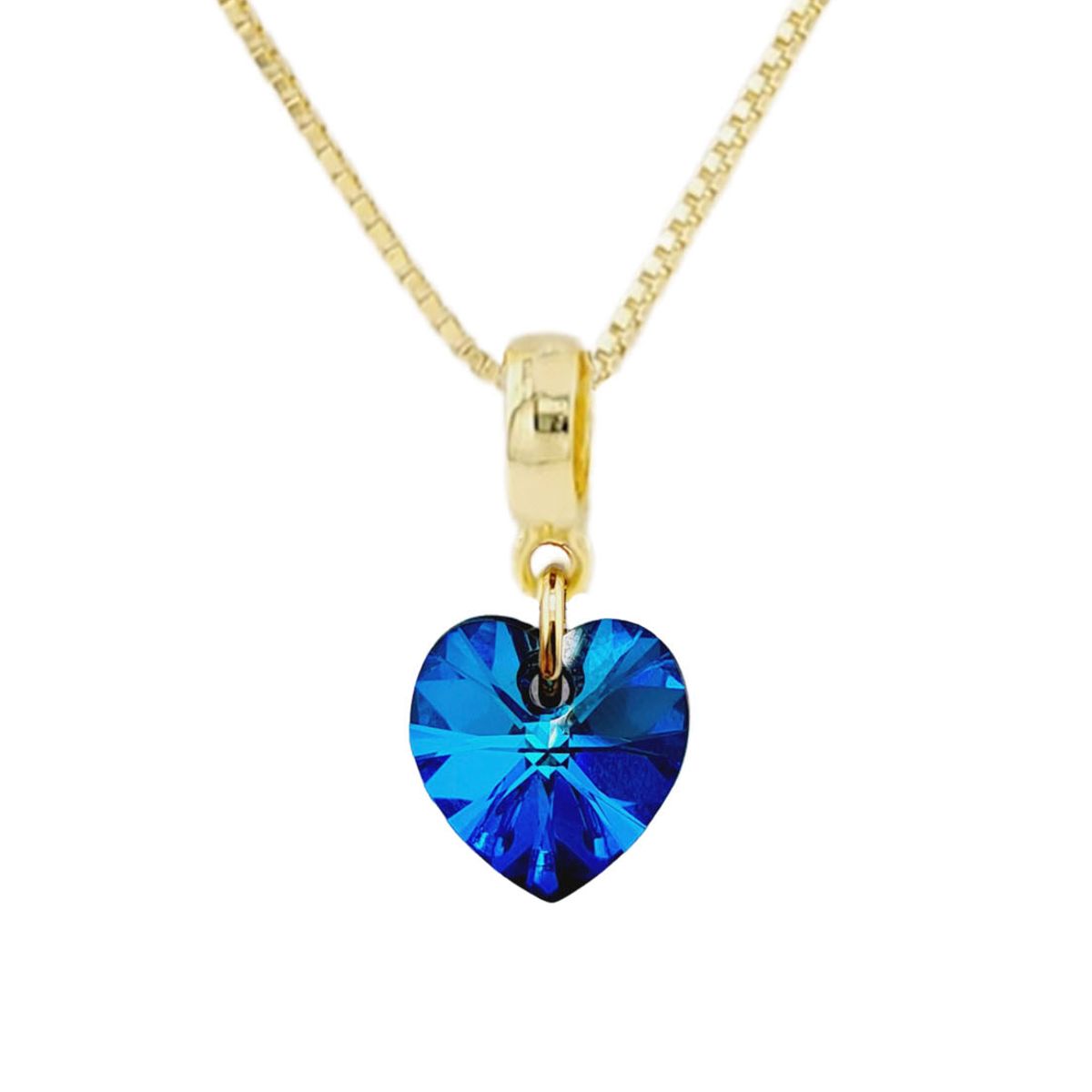 JOYAS MONTERO - Collar Romance Gold 24K creado con cristales de Swarovski® Bermuda Blue