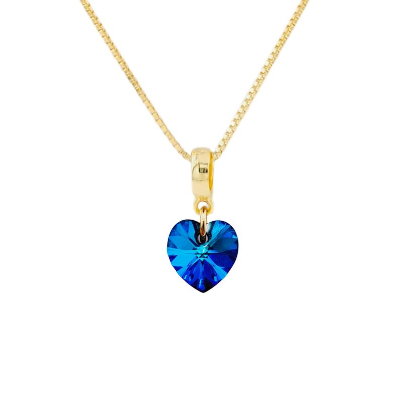 JOYAS MONTERO - Collar Romance Gold Cristales Genuinos Bermuda Blue
