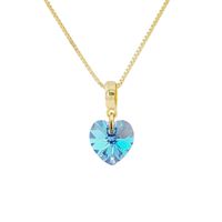 Collar Romance Gold 24K creado con cristales de Swarovski® Aquamarine