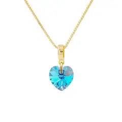JOYAS MONTERO - Collar Romance Gold Cristales Genuinos Aquamarine