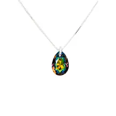 JOYAS MONTERO - Collar Gota de Luz Con Cristales Genuinos Vitral Medium
