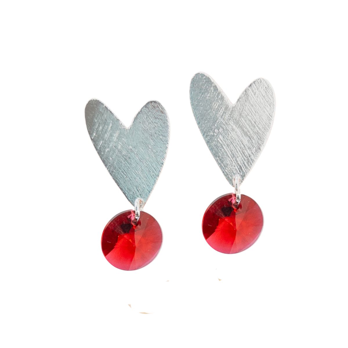 JOYAS MONTERO - Aros Corazon Baño Oro Blanco creado cristales de Swarovski® Scarleth