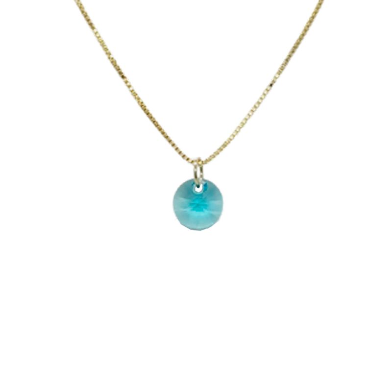 JOYAS MONTERO - Collar Punto de Luz  Gold Cristal Genuino Turquesa