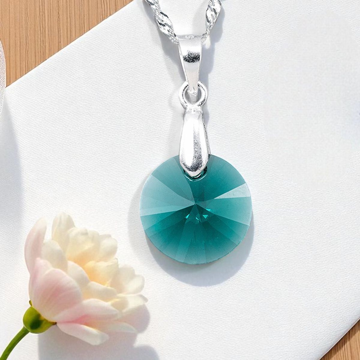 JOYAS MONTERO - Collar Paris Plata 925 creado cristales de Swarovski® Emerald