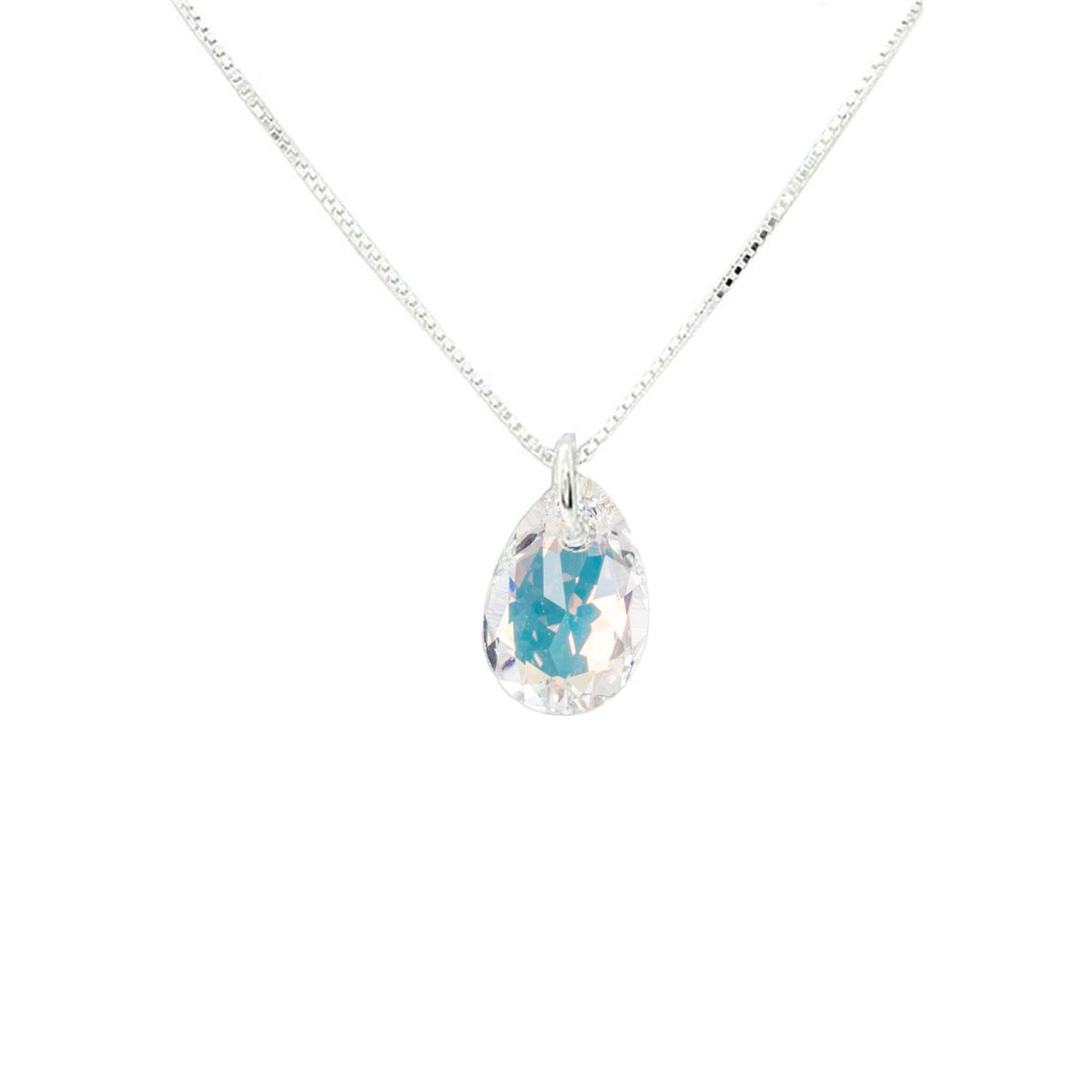 JOYAS MONTERO - Collar Gota de Luz Plata 925 creado con cristales de Swarovski® Aurora Boreal