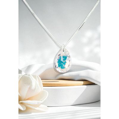 Imagen 2 del producto Collar Gota de Luz Plata 925 creado con cristales de Swarovski® Aurora Boreal
