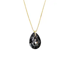 JOYAS MONTERO - Collar Gota de Luz Gold Cristales Genuinos Silver Night