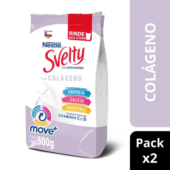 SVELTY - Leche En Polvo Svelty® Colágeno 500g Pack X2