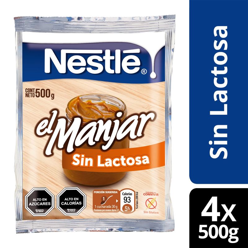 NESTLE - Manjar Nestlé® Sin Lactosa 500g X4 Bolsas