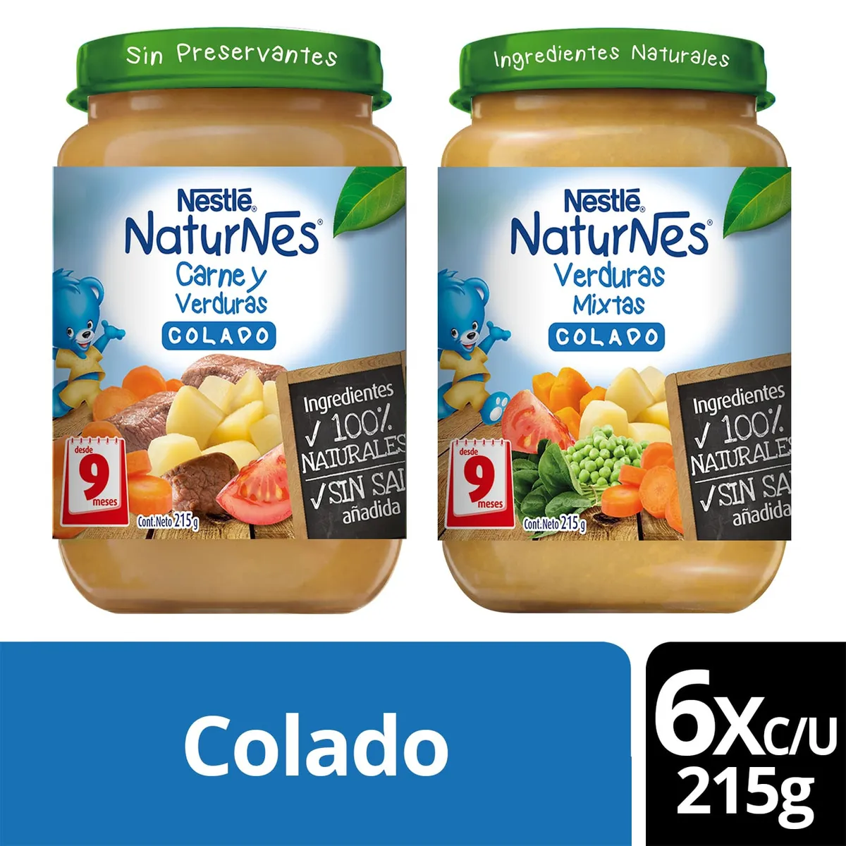 NATURNES - Colado Nestlé® Naturnes® Carne Y Verduras Frasco 215g X12