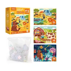 MIDEER - ADVANCED PUZZLE NIVEL 3 HABITATS NATURALES, 3 PUZZLES