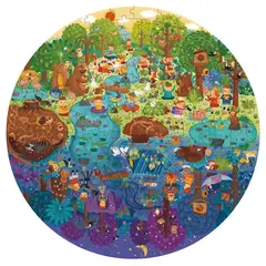 MIDEER - PUZZLE 150PCS REDONDO, UN DIA EN EL BOSQUE