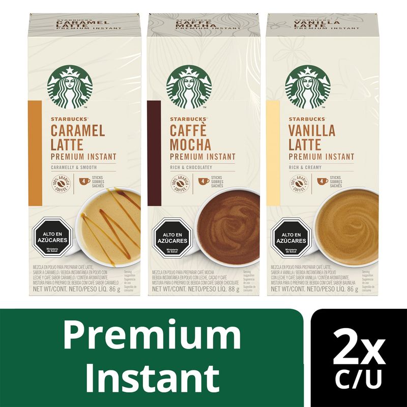 STARBUCKS - Café Starbucks® Premium Instant Sabores X6  Cajas