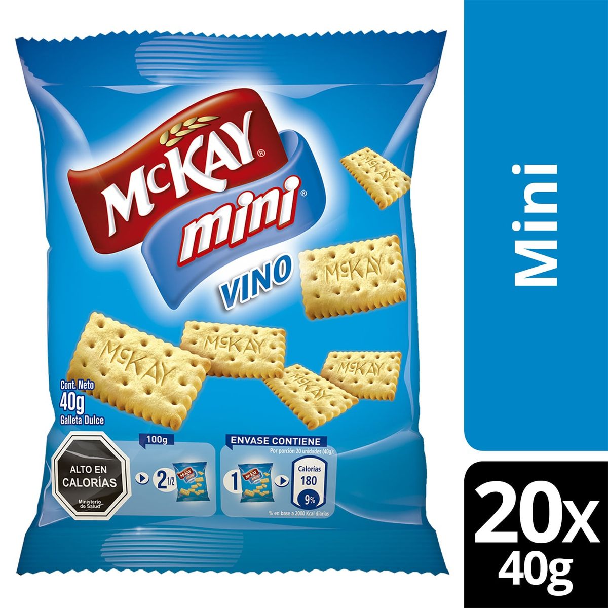 MCKAY - Galleta Mckay® Mini Vino 40g X20 Unidades