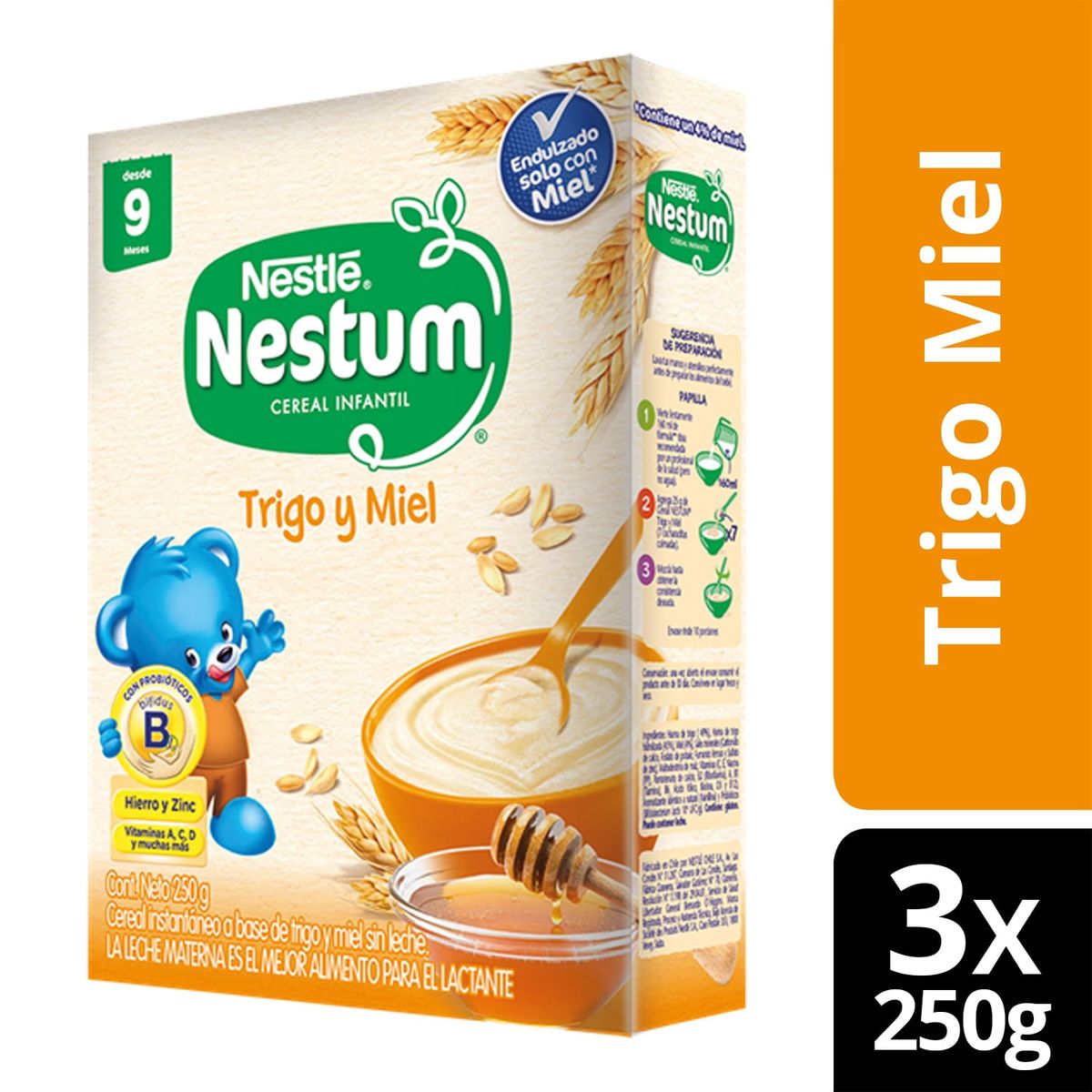 NESTLE - Cereal Infantil Nestum® Trigo Y Miel 250g X3 Cajas